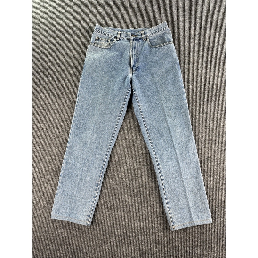 Faconnable Jeans Men 33x30 Blue Cotton Straight Leg Tapered 90s Denim Classic